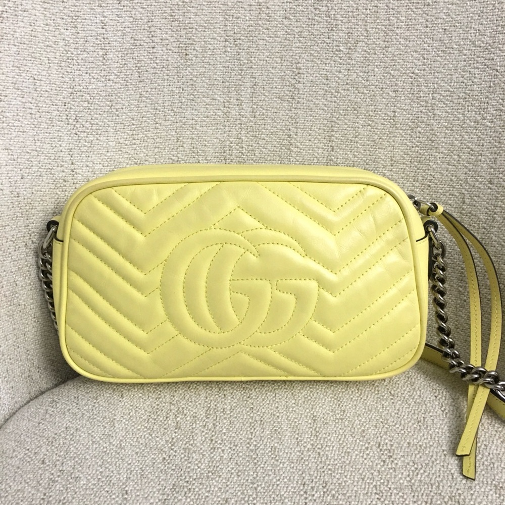 Authentic Gucci Marmont crossbody bag yellow leather - Picture 6 of 13